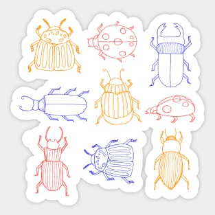 primary colour bugs and beetles Sticker